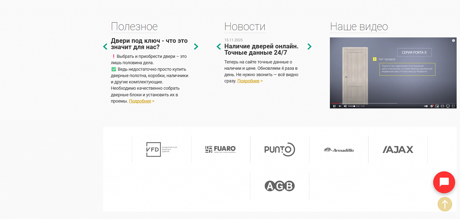Комплексные доработки, повышение безопасности, удобства работы с каталогом для пользователей на сайте по продаже дверей